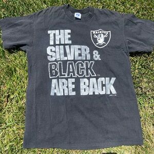 Vintage Oakland Raiders Shirt Silver & Black Are Back NFL Size XL Logo 7 90s